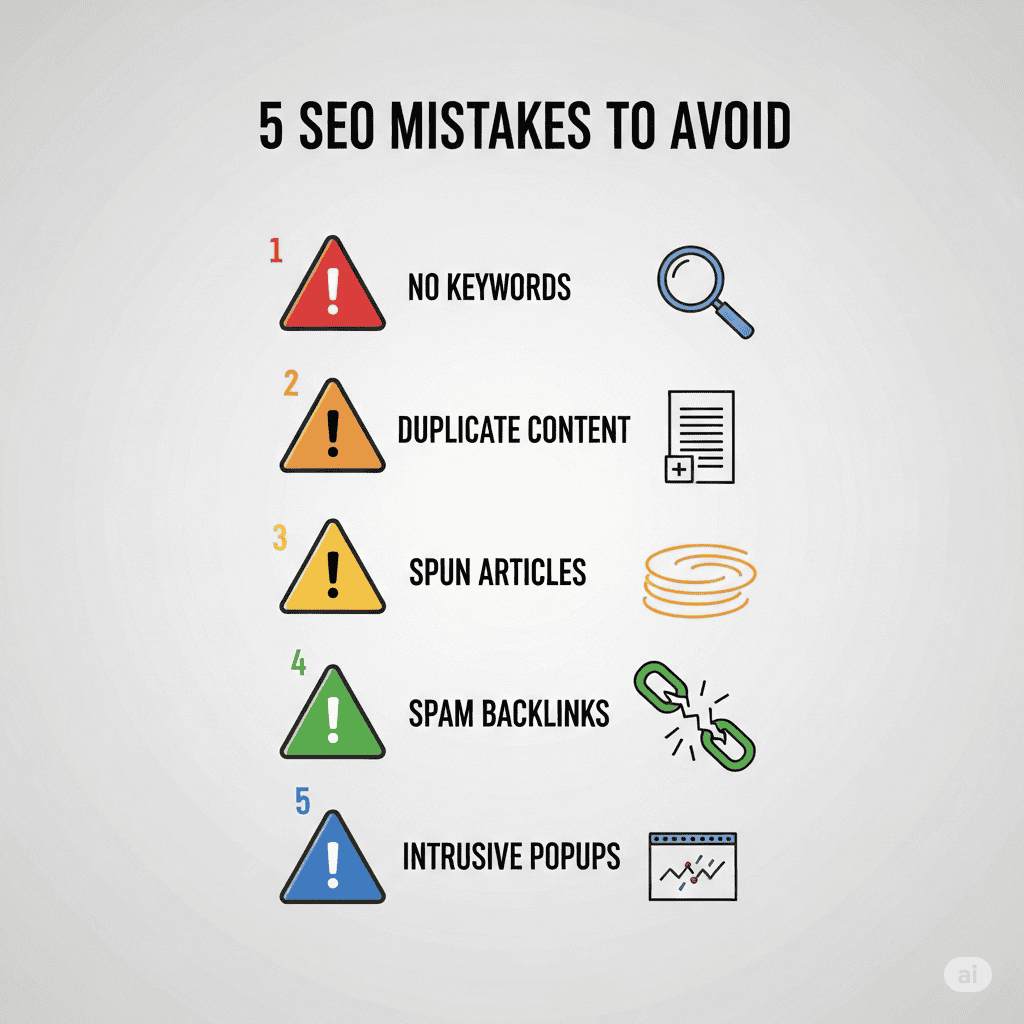 5 ข้อควรระวังในการทำ SEO