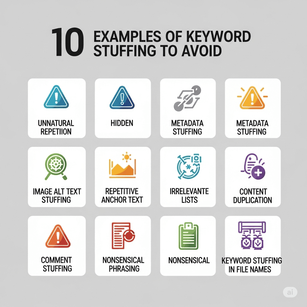 ตัวอย่างการทำ Keyword Stuffing ที่ไม่ควรทำ